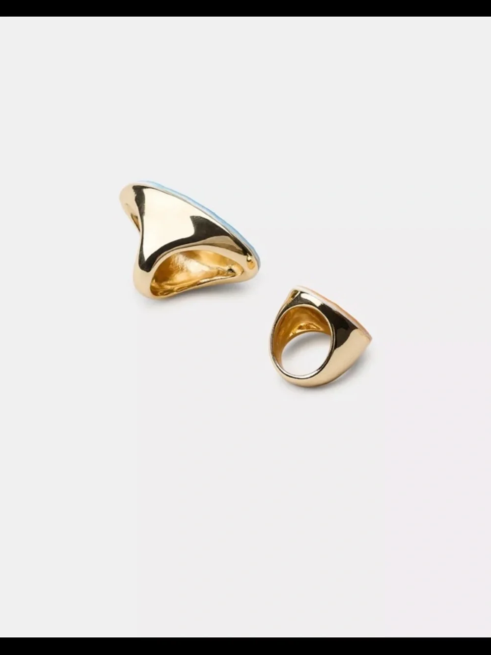 Zara NWT 2 pack of Geometric Floral Statement Ring | Glass & Recycled Zinc